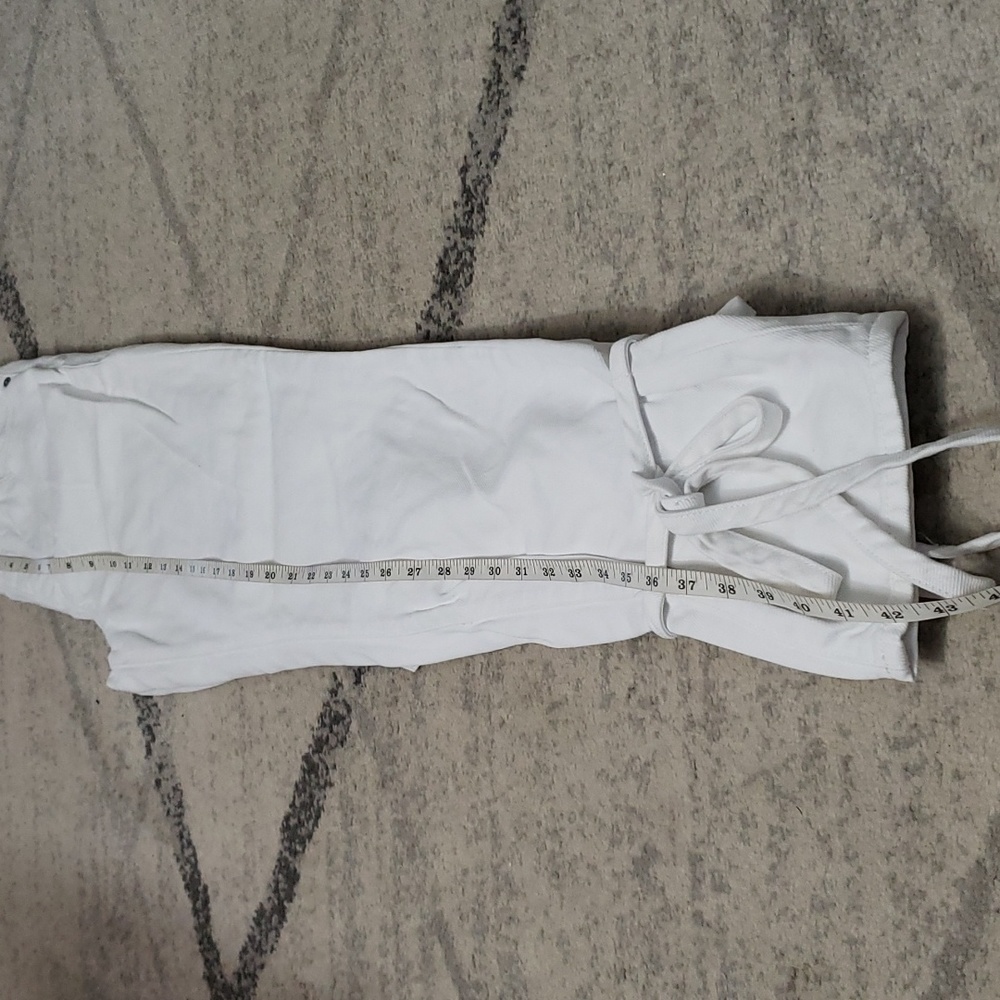 GOOD AMERICAN GOOD BOY WHITE ANKLE WRAP JEANS SZ 4 - Picture 10 of 13